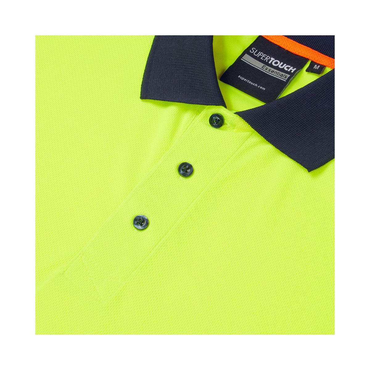 SHV-303D Supertousch Essentials Hi-Vis Eco Coolair Yellow/Navy Polo Shirt