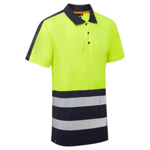 SHV-303D Supertousch Essentials Hi-Vis Eco Coolair Yellow/Navy Polo Shirt