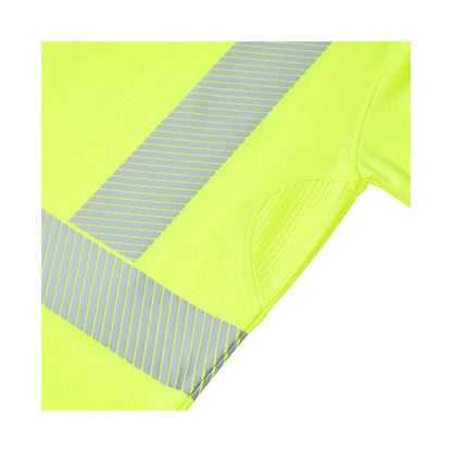 SHV-3054 Essentials Hi-Vis Eco CoolMax Yellow Long Sleeve Polo