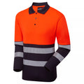 ESS600 Essentials Hi-Vis Eco Orange/Navy CoolAir Long Sleeve Polo