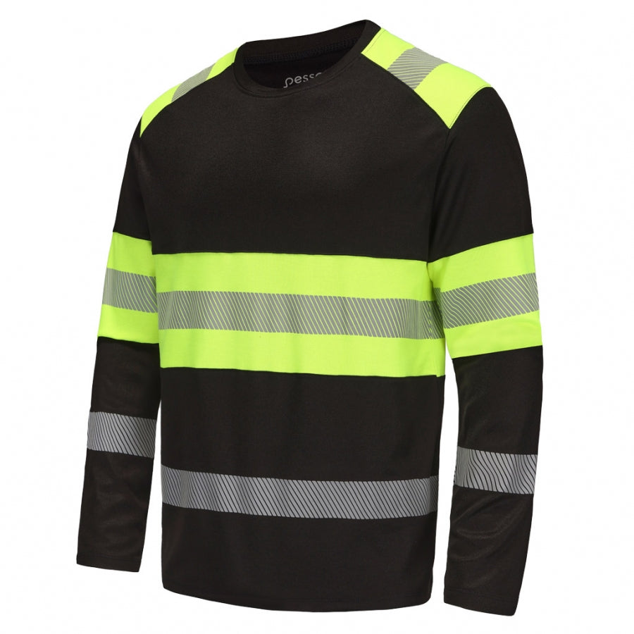 HVMIL_J, HIGH VISIBILITY LONG SLEEVE T-SHIRT PESSO, Black