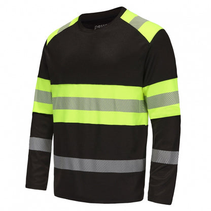 HVMIL_J, HIGH VISIBILITY LONG SLEEVE T-SHIRT PESSO, Black