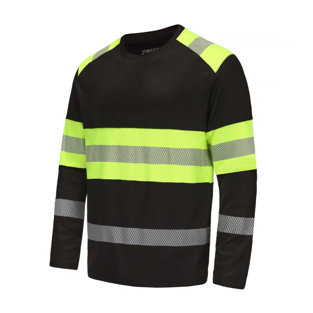 HVMIL_J, HIGH VISIBILITY LONG SLEEVE T-SHIRT PESSO, Black
