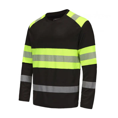 HVMIL_J, HIGH VISIBILITY LONG SLEEVE T-SHIRT PESSO, Black