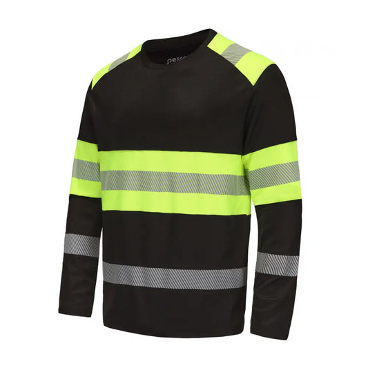 HVMIL_J, HIGH VISIBILITY LONG SLEEVE T-SHIRT PESSO, Black