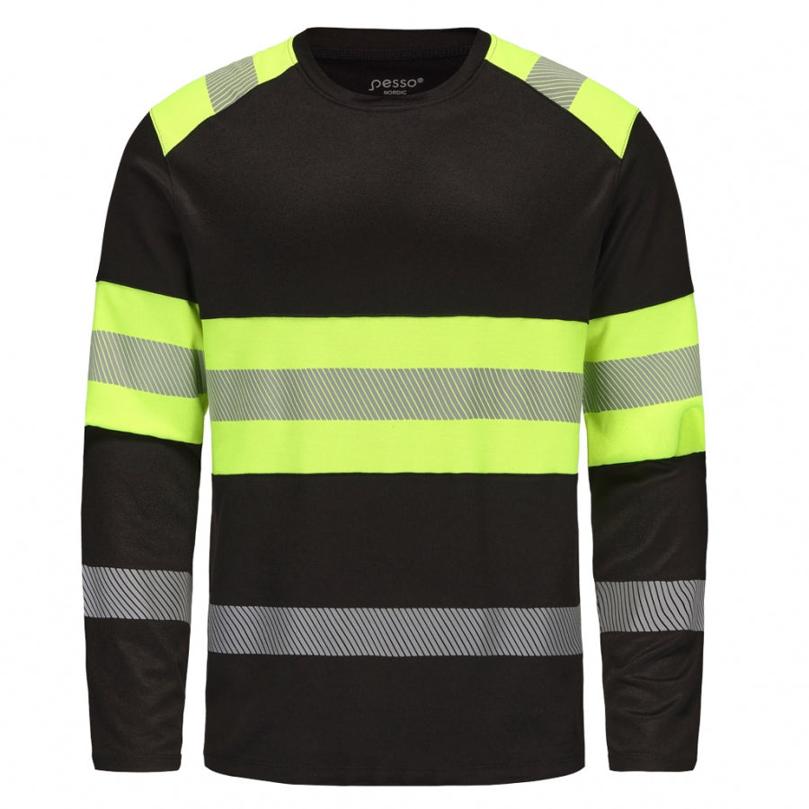 HVMIL_J, HIGH VISIBILITY LONG SLEEVE T-SHIRT PESSO, Black