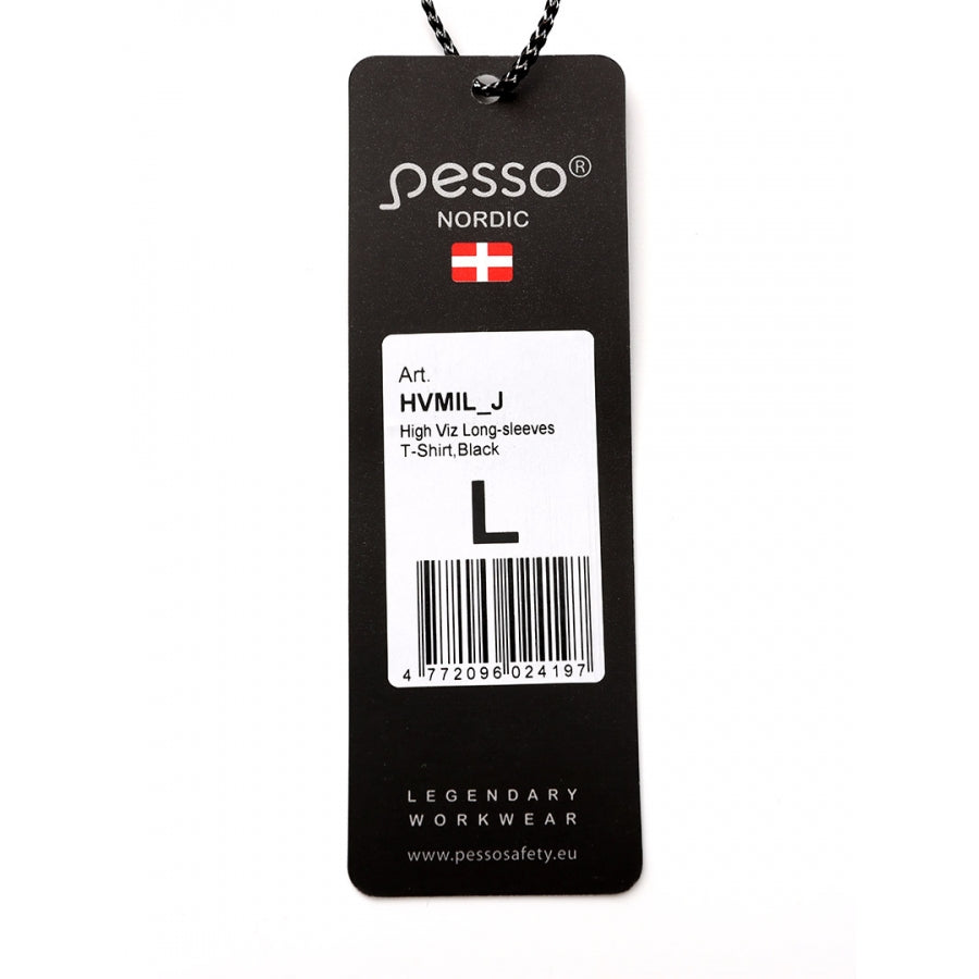 HVMIL_J, HIGH VISIBILITY LONG SLEEVE T-SHIRT PESSO, Black
