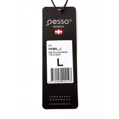 HVMIL_J, HIGH VISIBILITY LONG SLEEVE T-SHIRT PESSO, Black