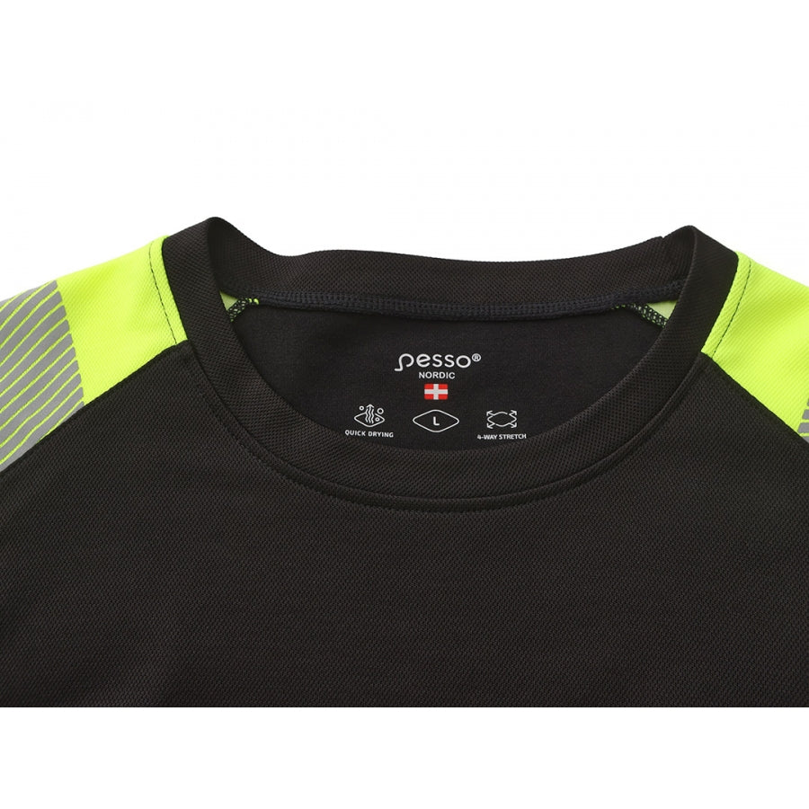 HVMIL_J, HIGH VISIBILITY LONG SLEEVE T-SHIRT PESSO, Black