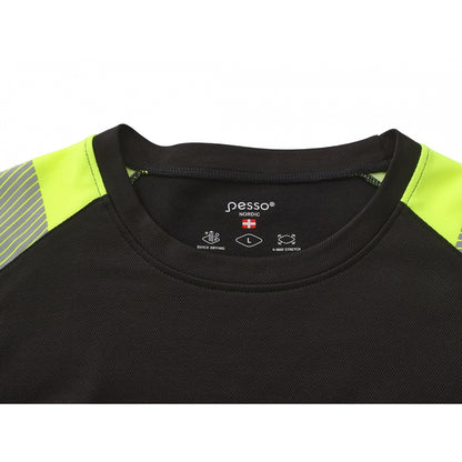 HVMIL_J, HIGH VISIBILITY LONG SLEEVE T-SHIRT PESSO, Black
