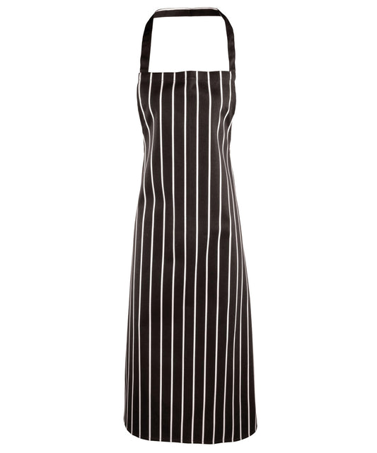 PR110 Premier Striped bib apron Navy/White