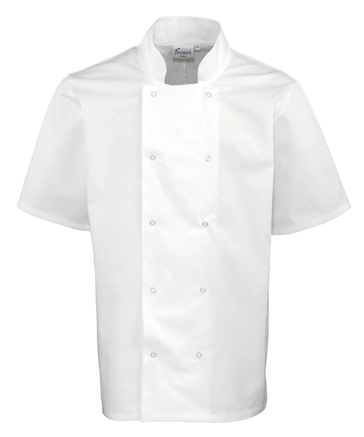 PR664 Studded front short sleeve chef's jacket