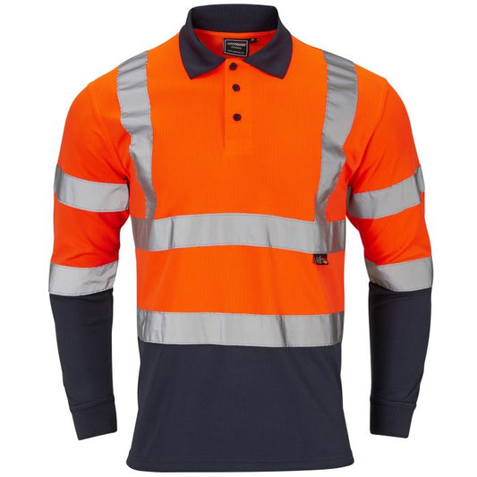SHV-30L89 Supertouch Hi-Vis 2 Tone Orange Long Sleeve Polo Shirt