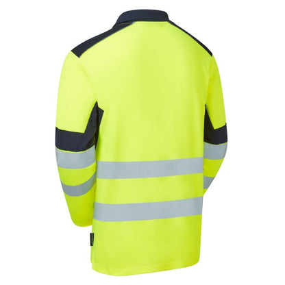 SYH-305C Supertousch System Hi-Vis Eco Yellow CottonCool Long Sleeve Polo