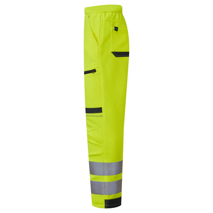SYH-402RC Supertouch HV System Eco Two Tone Stretch Softshell Trouser YELLOW