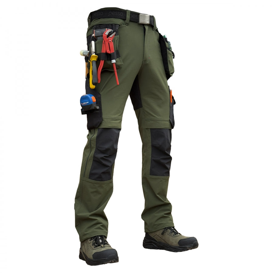 KD185_OG, Workwear trousers Pesso Nexus Flexpro 185, Olive Green