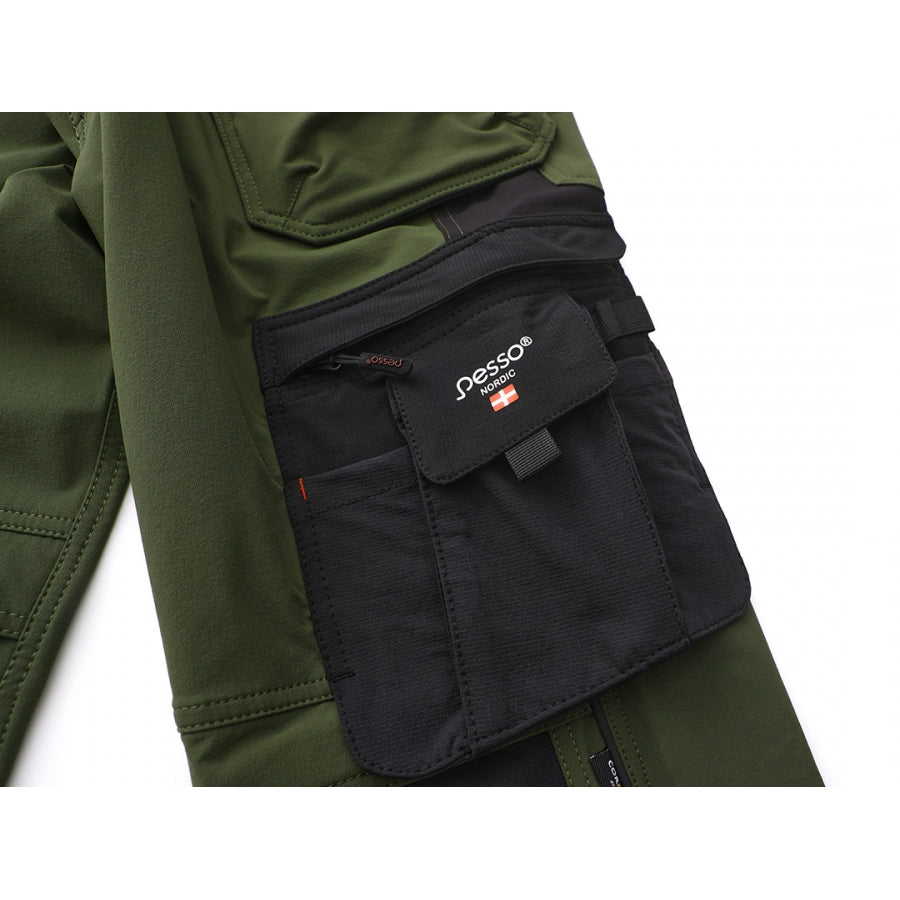 KD185_OG, Workwear trousers Pesso Nexus Flexpro 185, Olive Green