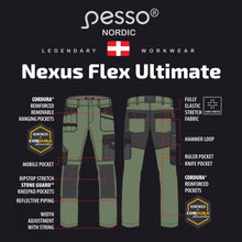 KD185_OG, Workwear trousers Pesso Nexus Flexpro 185, Olive Green