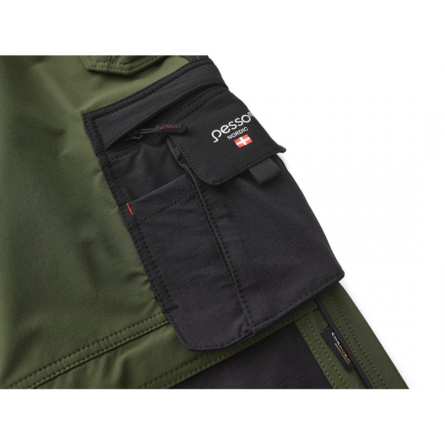KD185_OG, Workwear trousers Pesso Nexus Flexpro 185, Olive Green