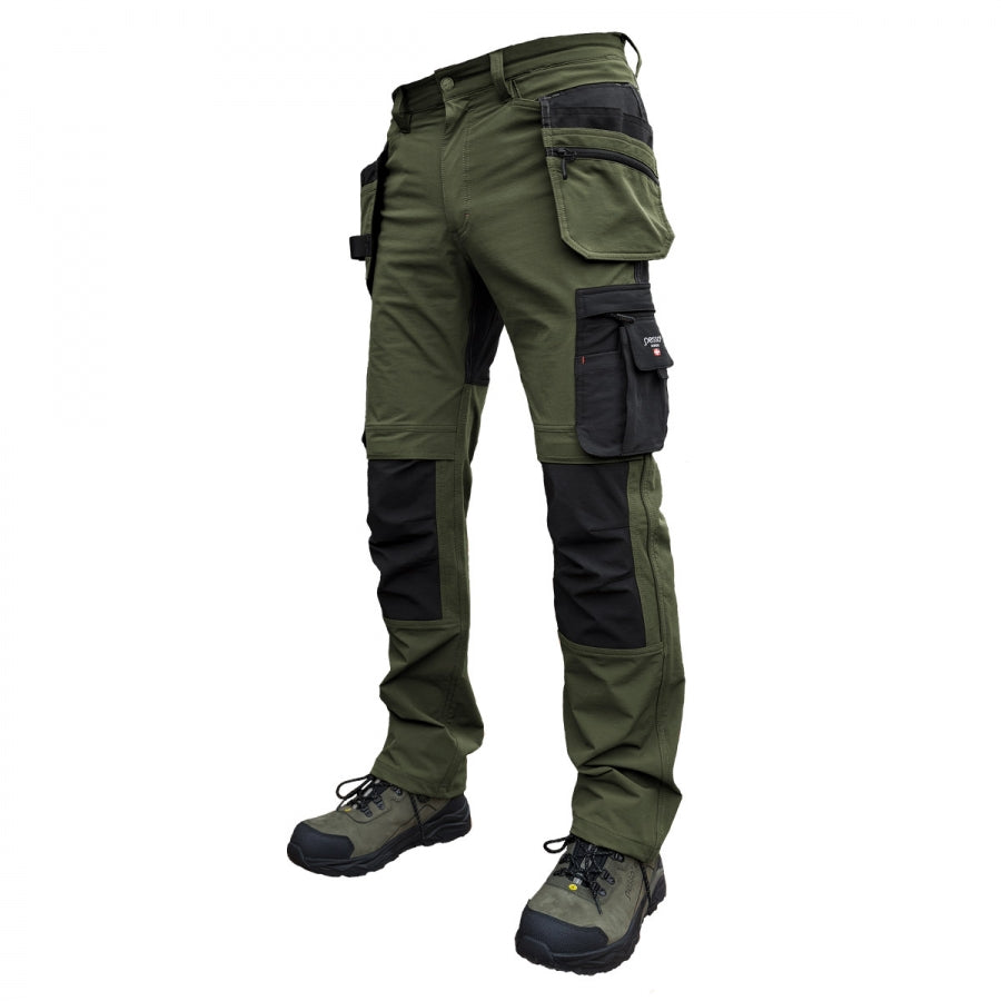 KD185_OG, Workwear trousers Pesso Nexus Flexpro 185, Olive Green