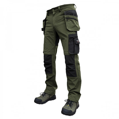KD185_OG, Workwear trousers Pesso Nexus Flexpro 185, Olive Green